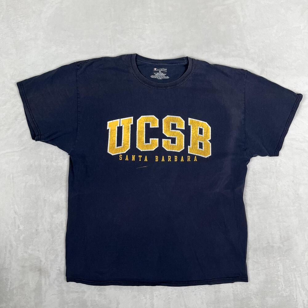 Vintage UCSB Santa Barbara T-Shirt Size XL Navy Champion College Graphic